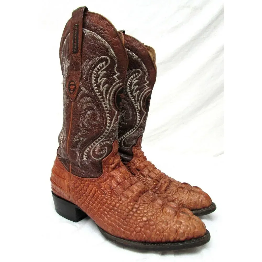 El General Alligator boots men's size 7 brown Brushpopper